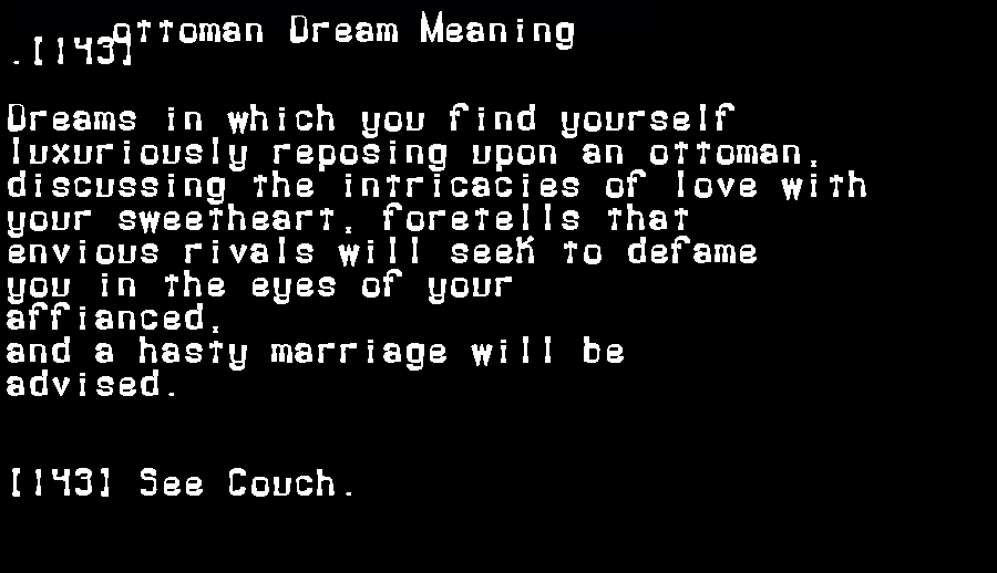 ottoman dream meaning