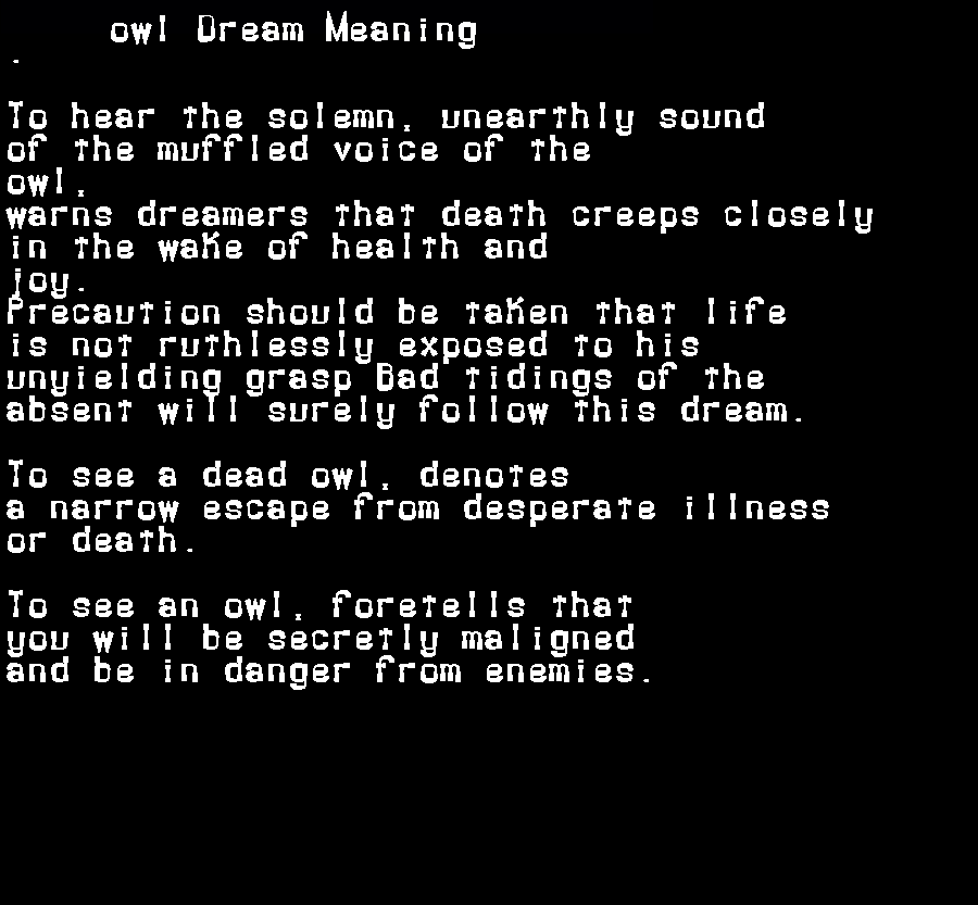 owl dream meaning
