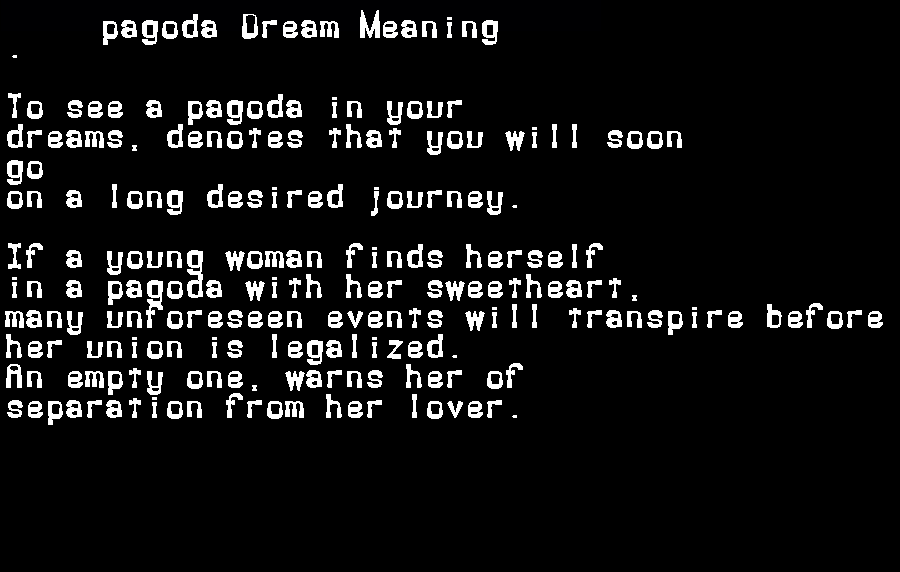 pagoda dream meaning