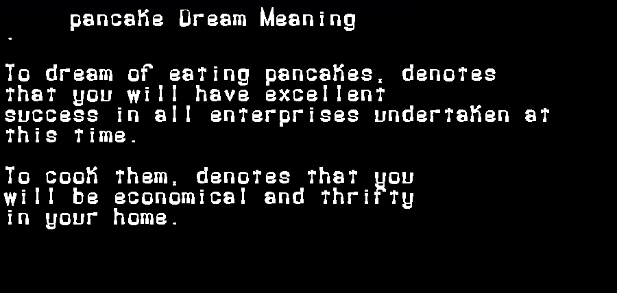 pancake dream meaning