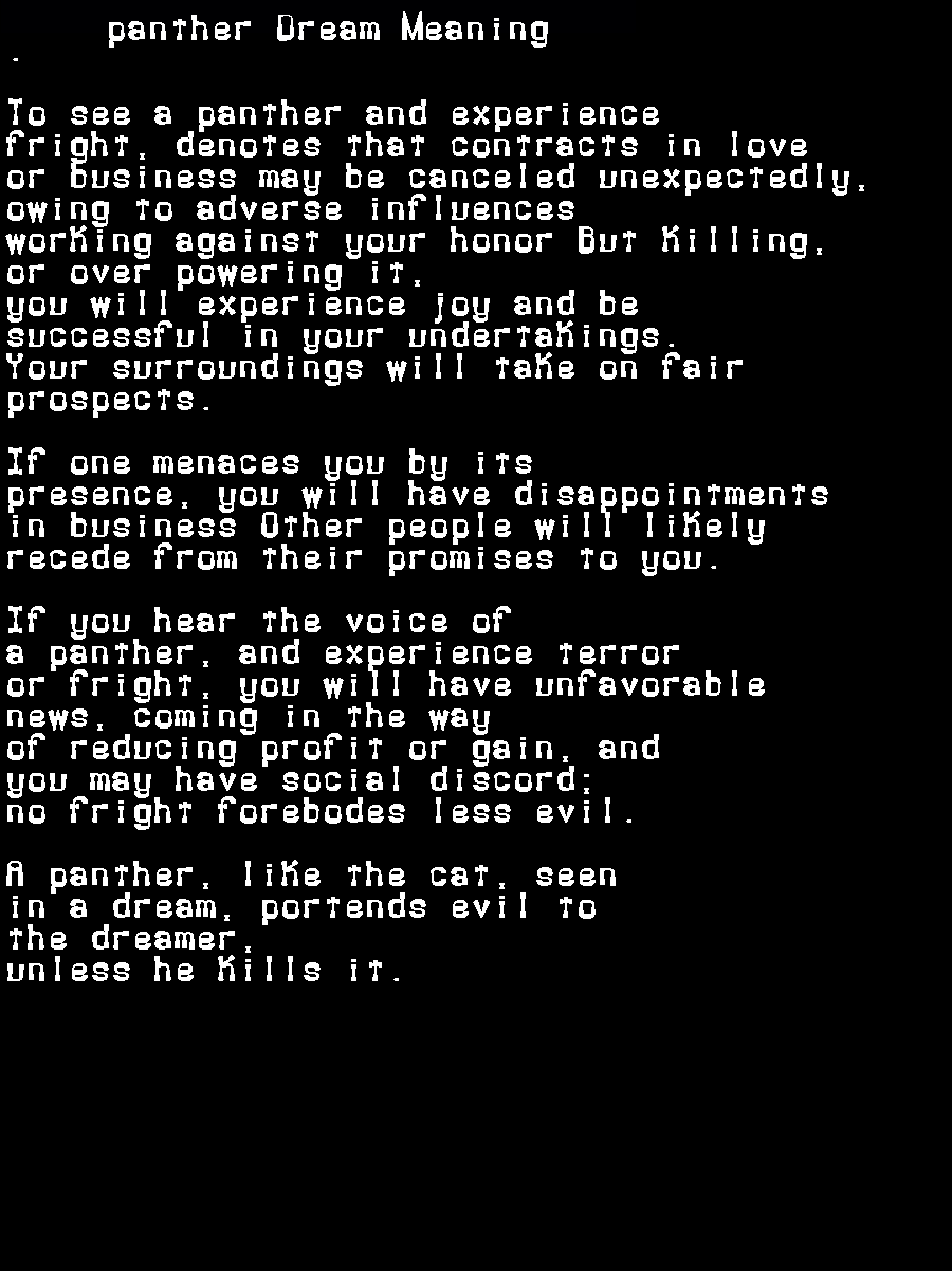 panther dream meaning