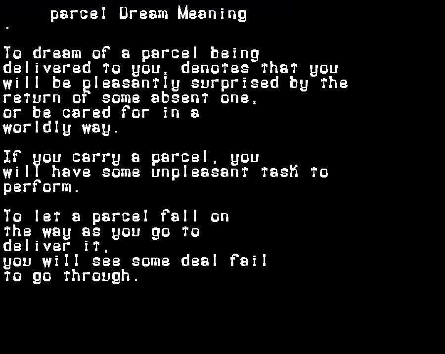 parcel dream meaning