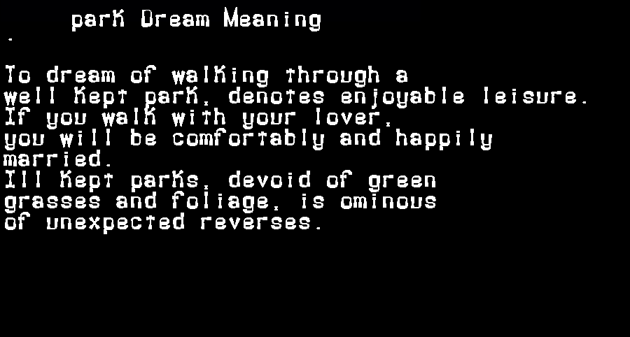park dream meaning