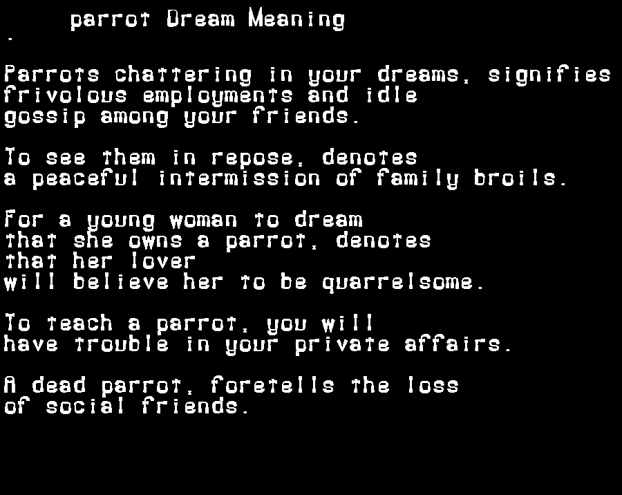 parrot dream meaning