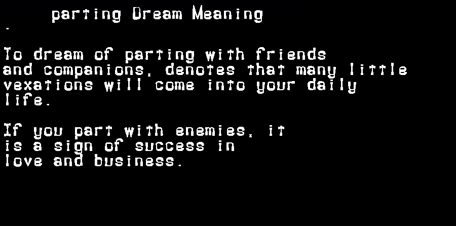 parting dream meaning