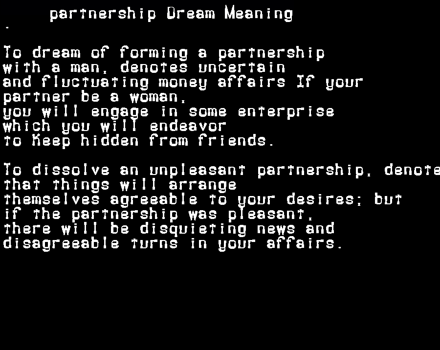 partnership dream meaning
