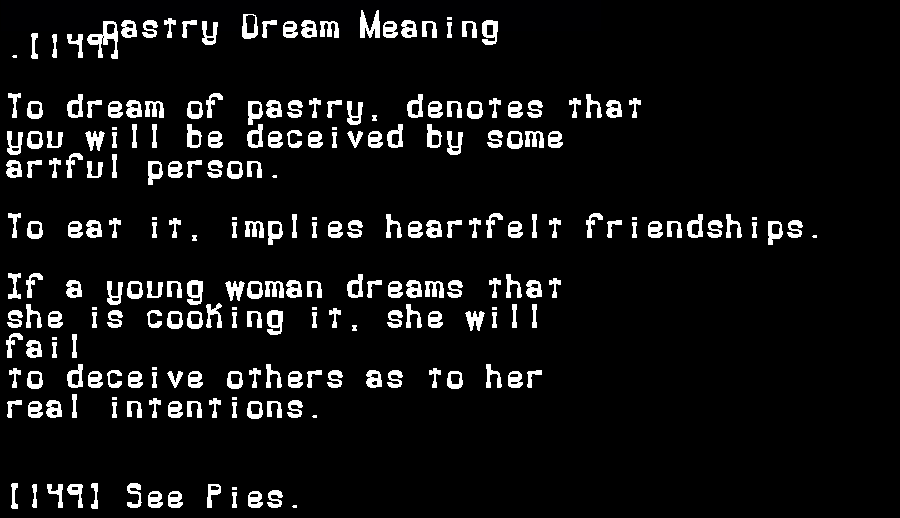 pastry dream meaning