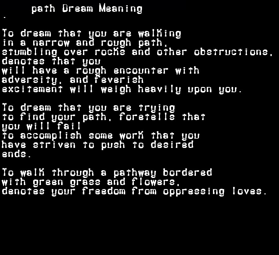 path dream meaning