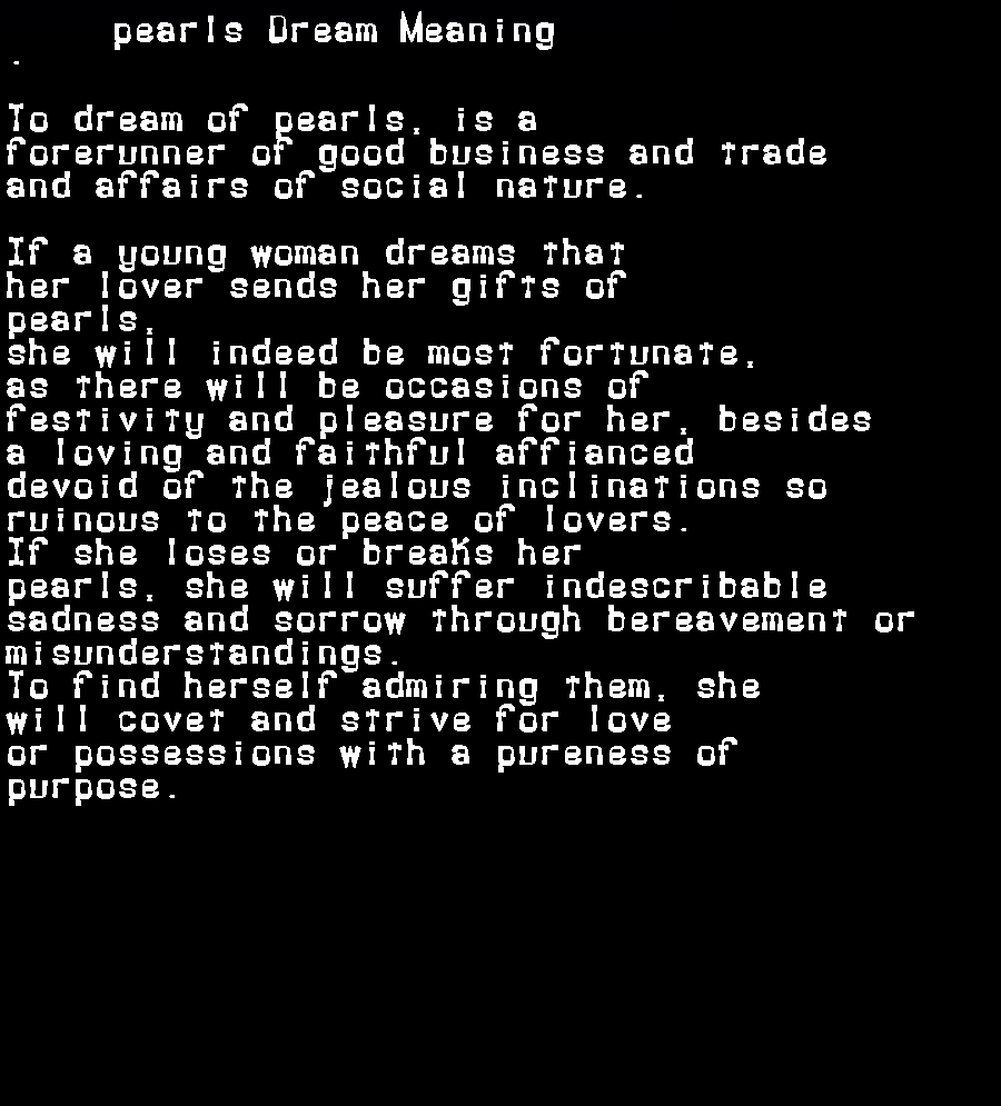 pearls dream meaning