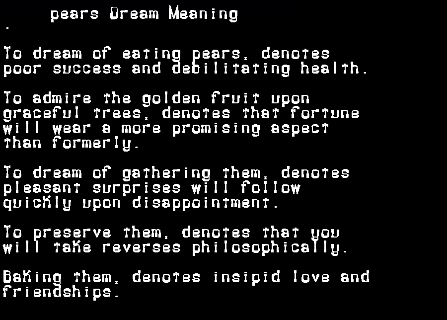 pears dream meaning