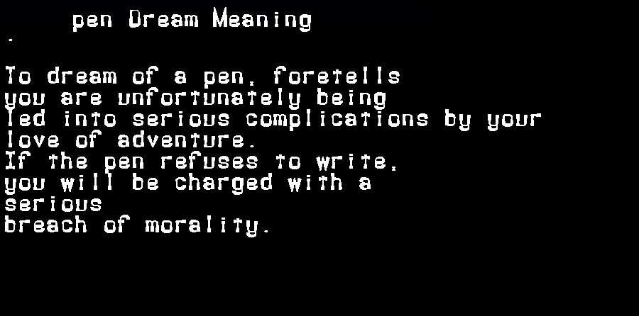 pen dream meaning