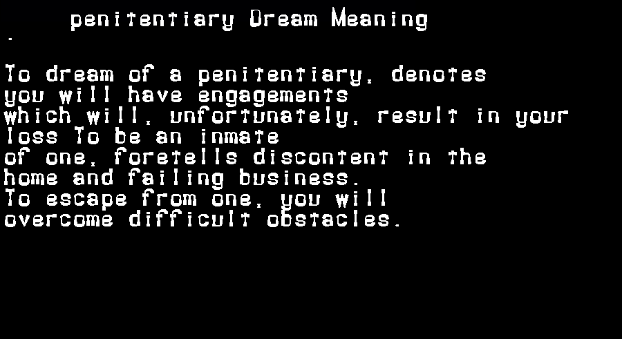 penitentiary dream meaning