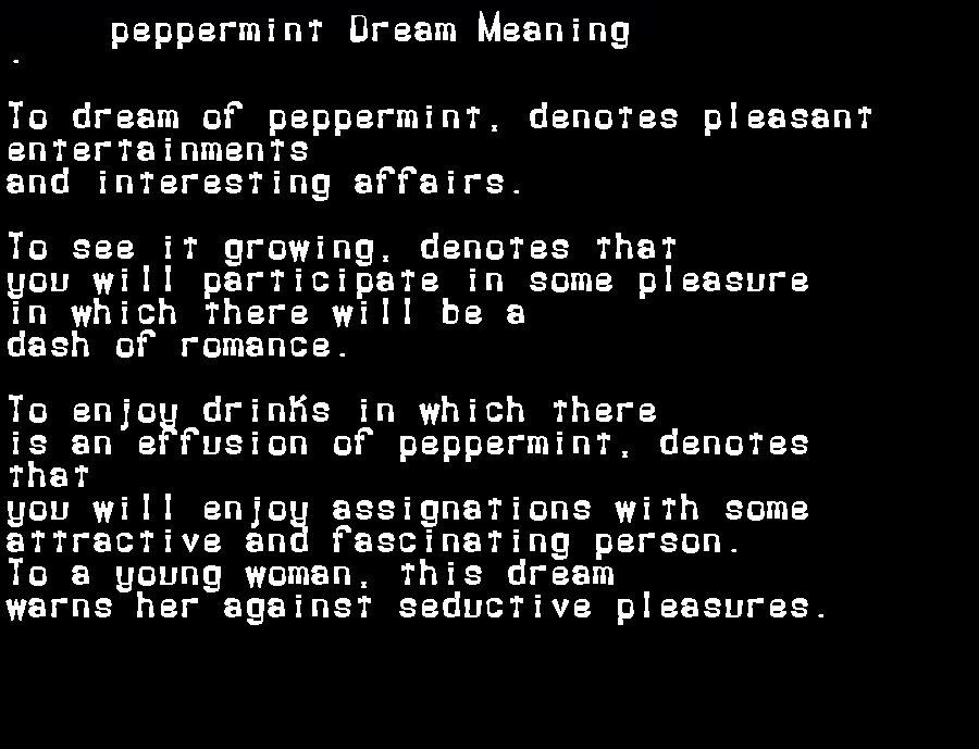 peppermint dream meaning