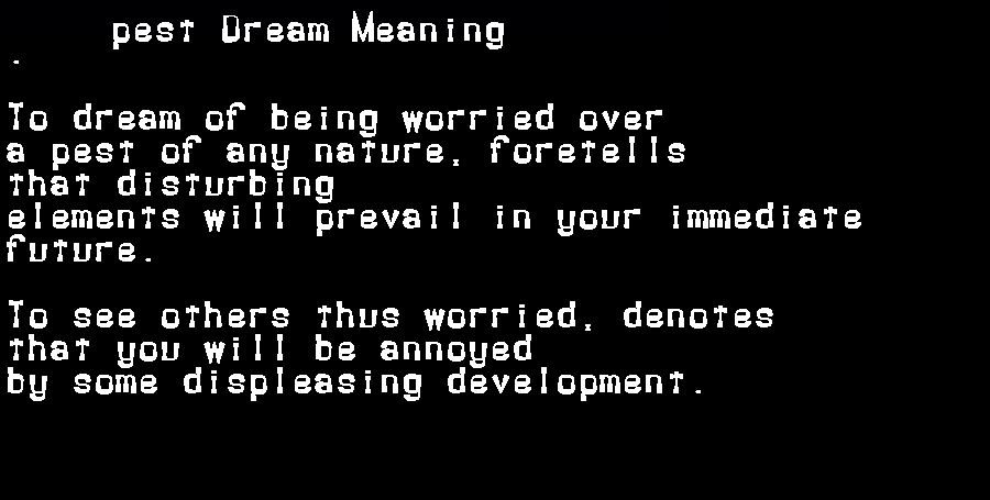 pest dream meaning