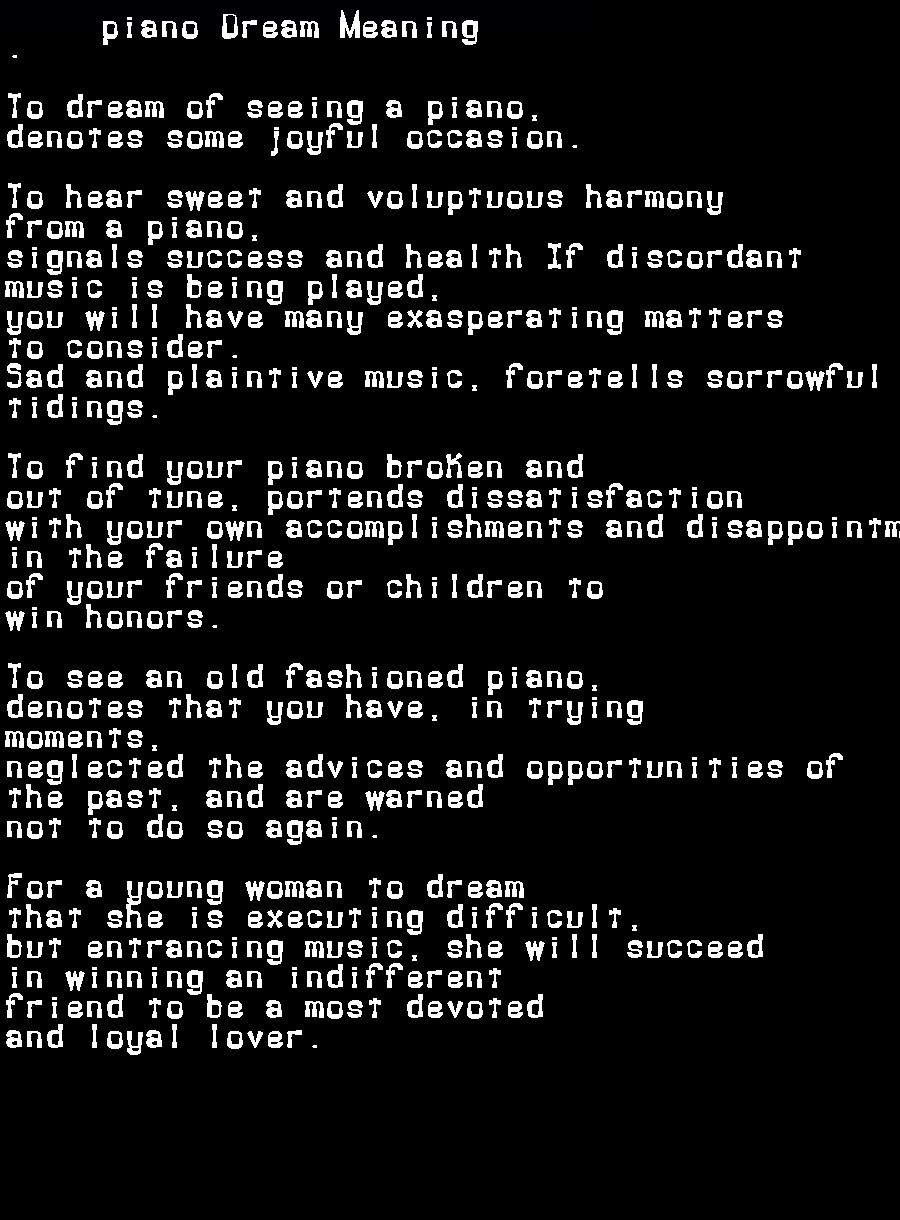 piano dream meaning