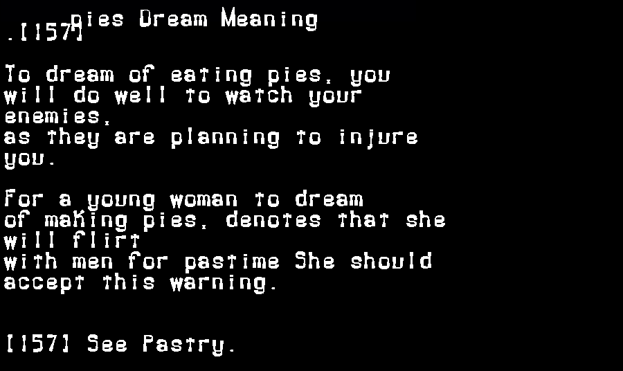 pies dream meaning