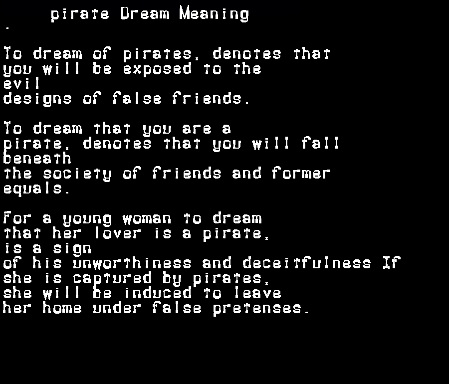 pirate dream meaning