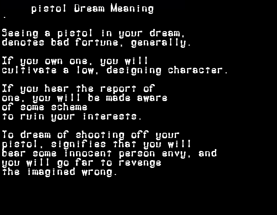 pistol dream meaning