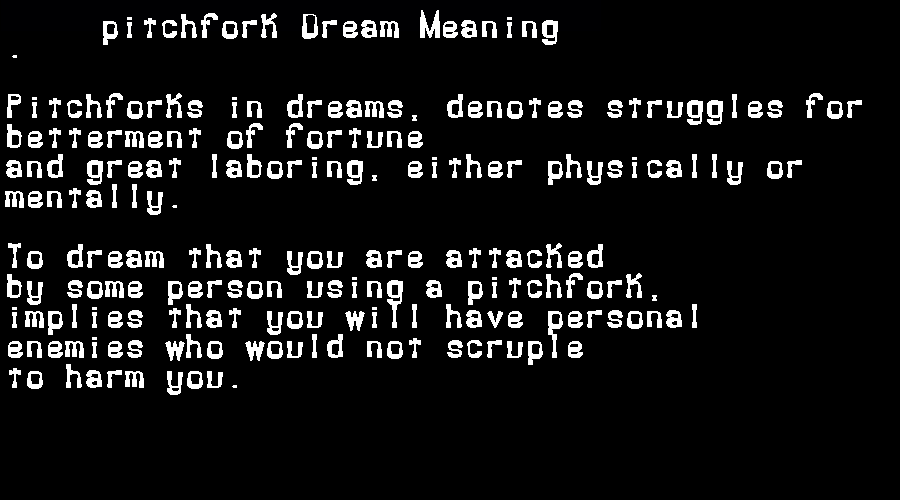 pitchfork dream meaning