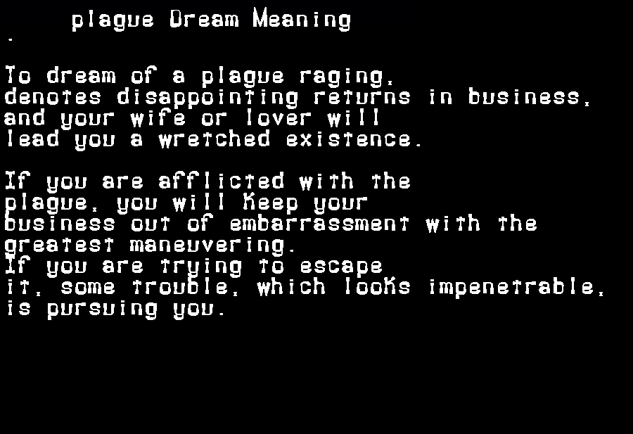 plague dream meaning