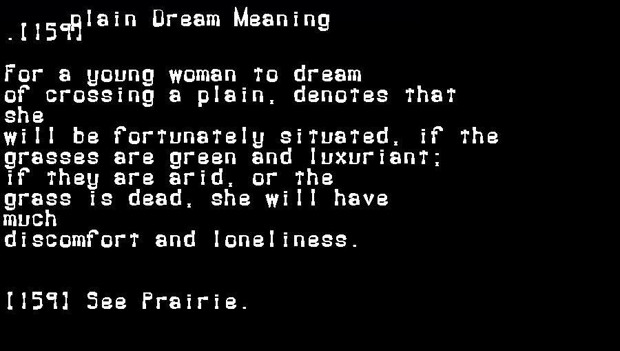 plain dream meaning