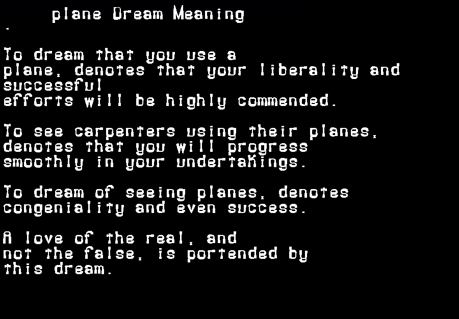 plane dream meaning