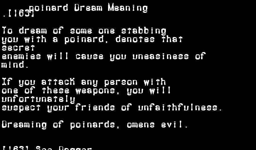 poinard dream meaning