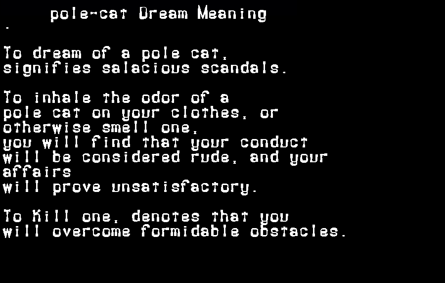 pole-cat dream meaning