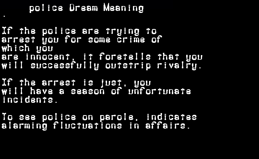 police dream meaning