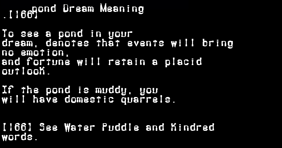 pond dream meaning