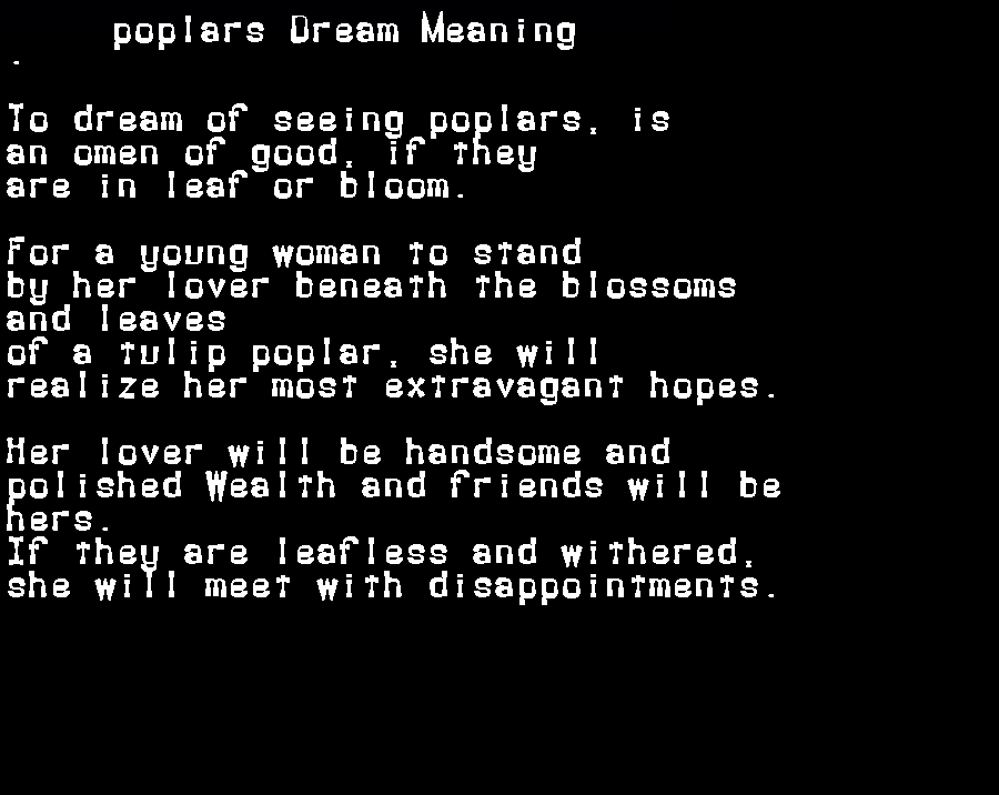 poplars dream meaning