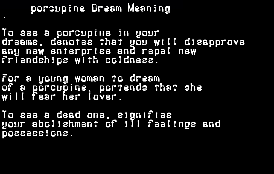 porcupine dream meaning