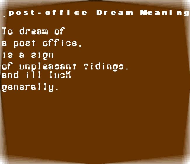 post-office dream meaning