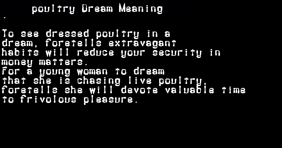 poultry dream meaning
