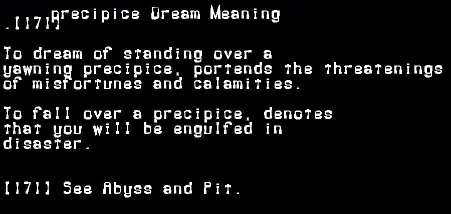 precipice dream meaning