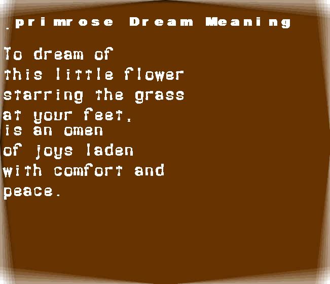 primrose dream meaning