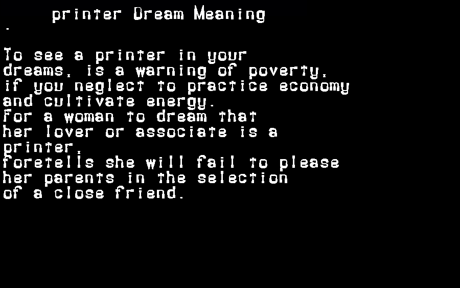printer dream meaning