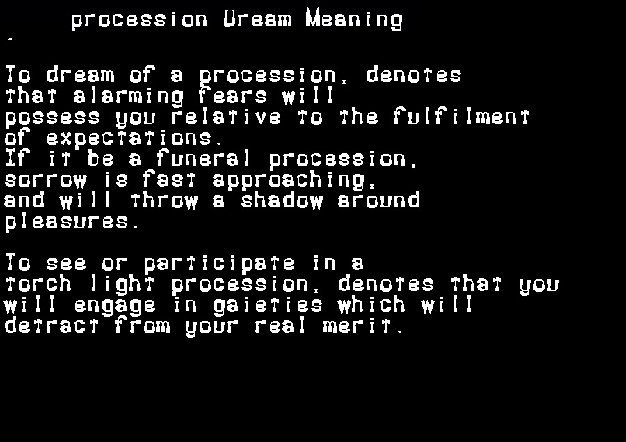 procession dream meaning