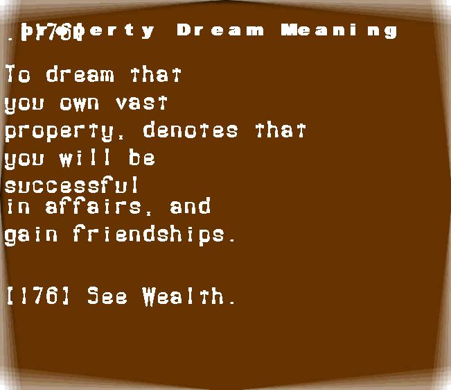 property dream meaning
