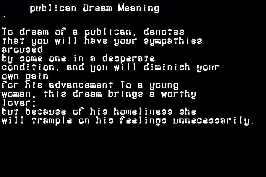 publican dream meaning