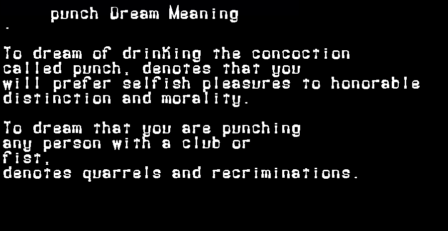 punch dream meaning
