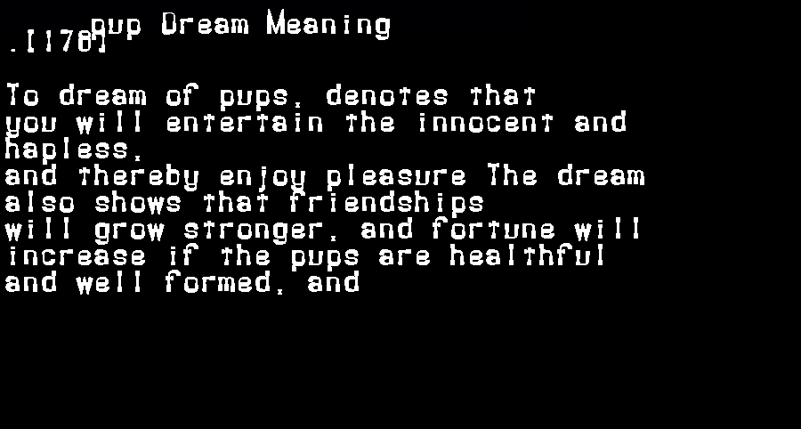 pup dream meaning