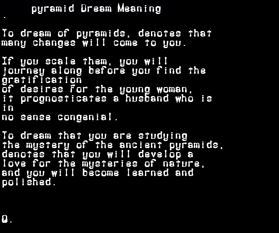 pyramid dream meaning