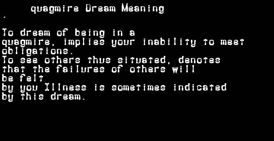 quagmire dream meaning