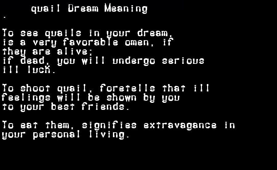 quail dream meaning