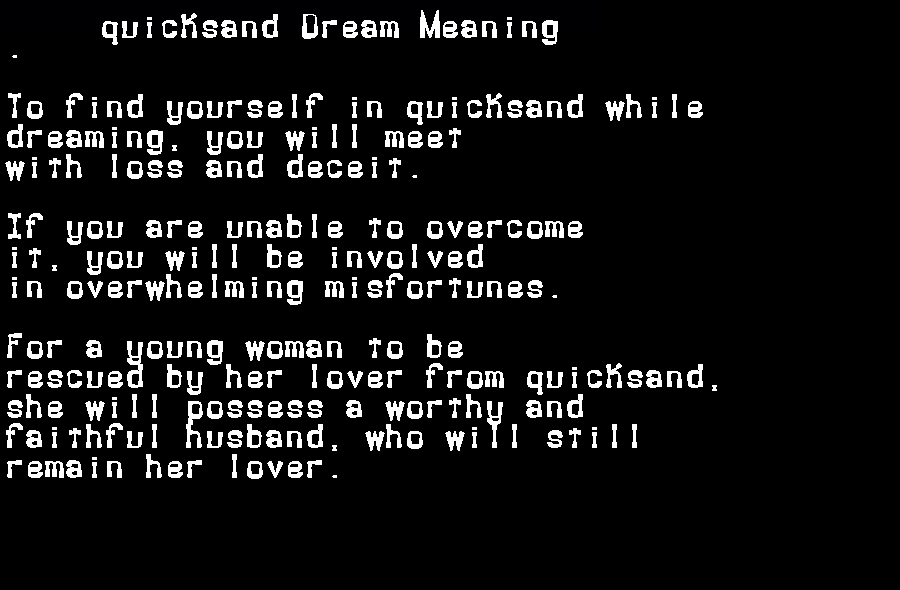 quicksand dream meaning