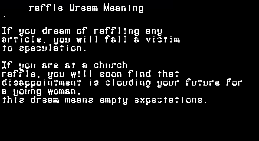 raffle dream meaning