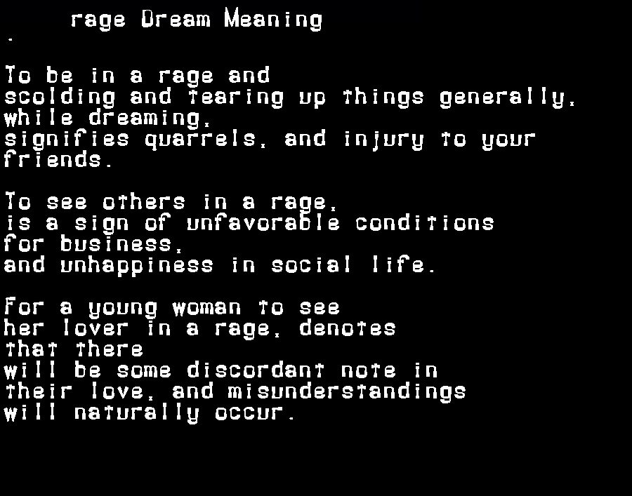 rage dream meaning