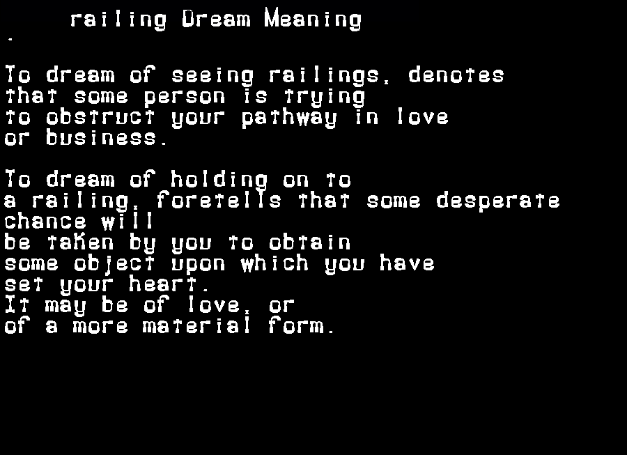 railing dream meaning