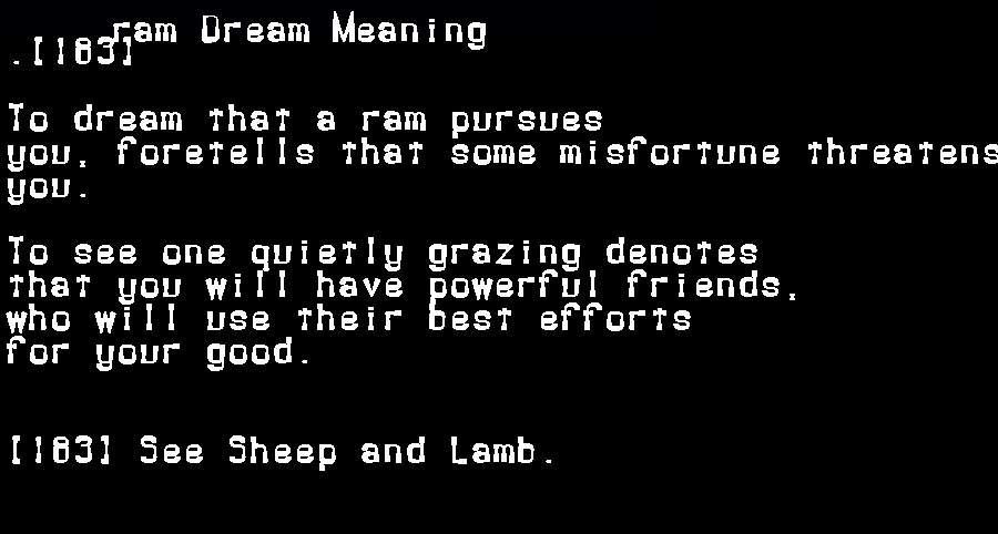 ram dream meaning